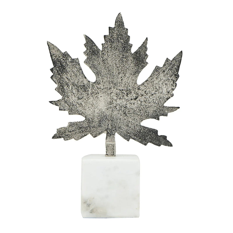 Aluminum Leaf Sculpture with Marble Base by HouseOfZazla
