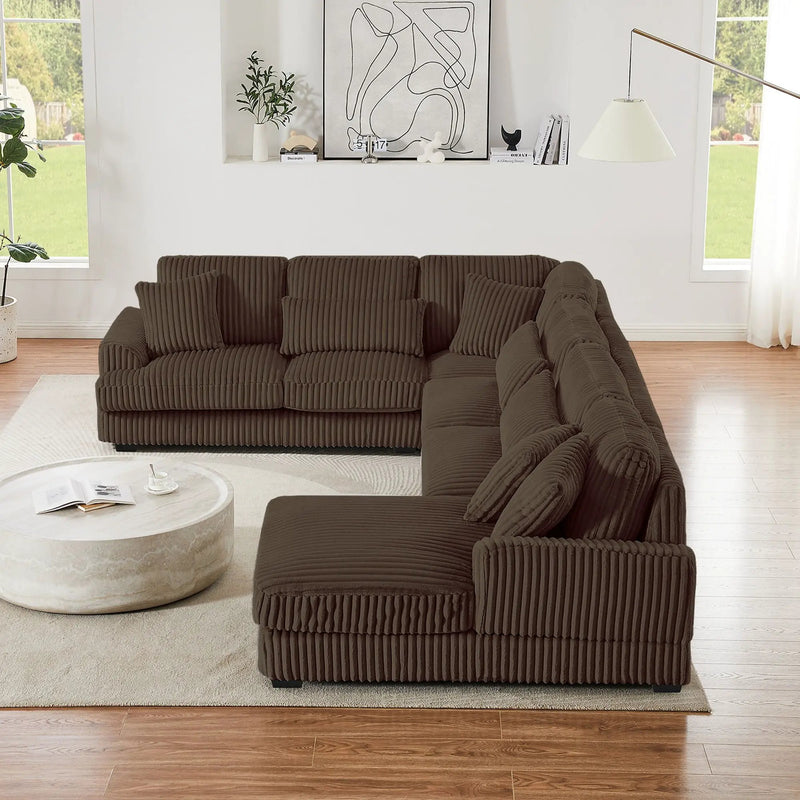 Oversized Sectional Sofa U - Shaped Sofa Couch Modern Sofa Upholstered In Soft With A Chaise Lounge For Living Room by HouseOfZazla