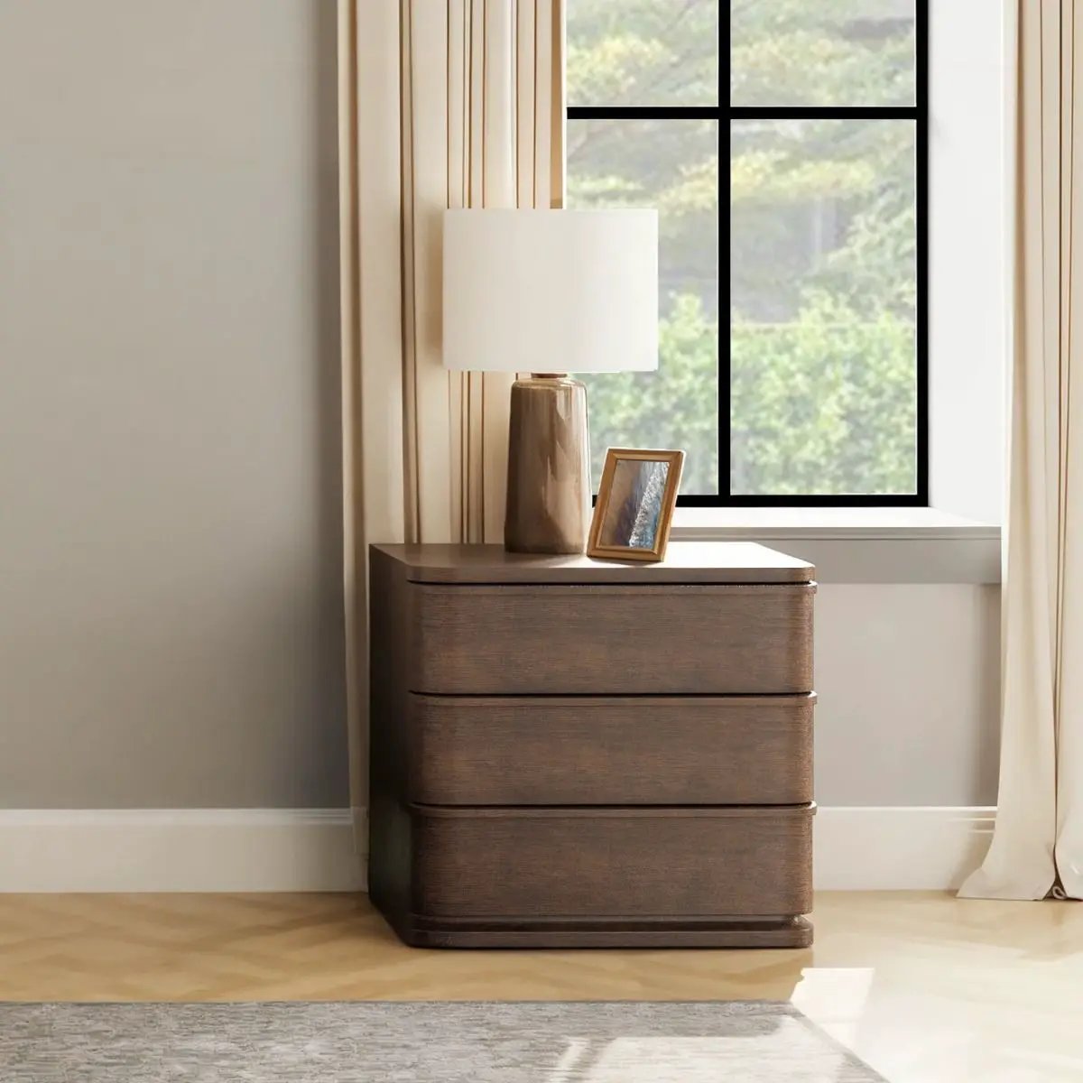 Zoey - Nightstand - Brown Oak by Unique Piece Furniture