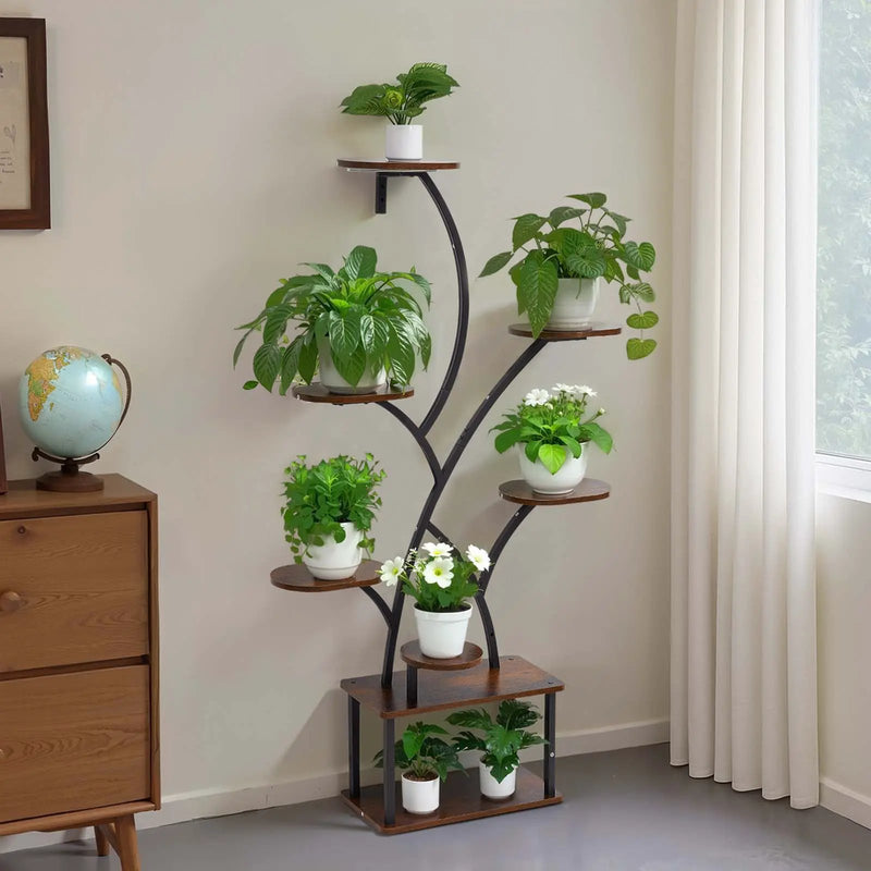 Plant Stand Indoor with Grow Lights - 62 in Tall 8-Tier Lighted Shelf by HouseOfZazla