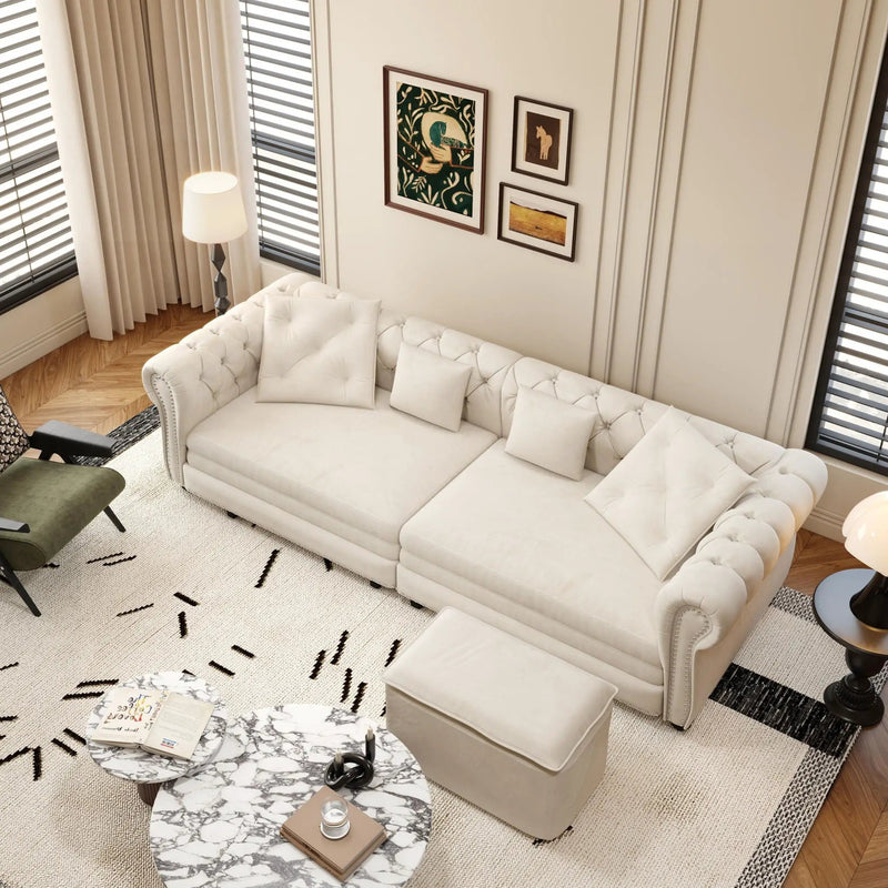 3 In 1 Pull Out Convertible Sleeper Sofa Bed, King Size, Chaise Lounge