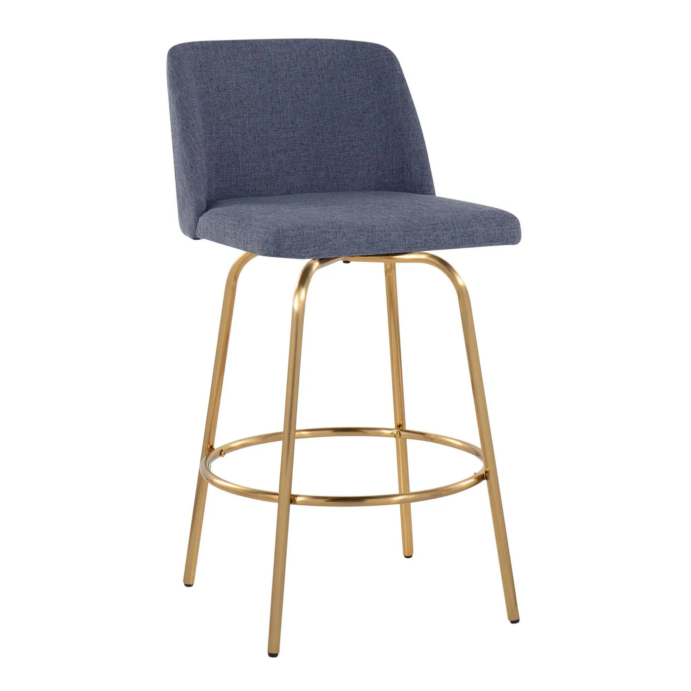 Toriano - Contemporary, Fixed Height Counter Stool With Swivel With Round Footrest (Set of 2) by HouseOfZazla
