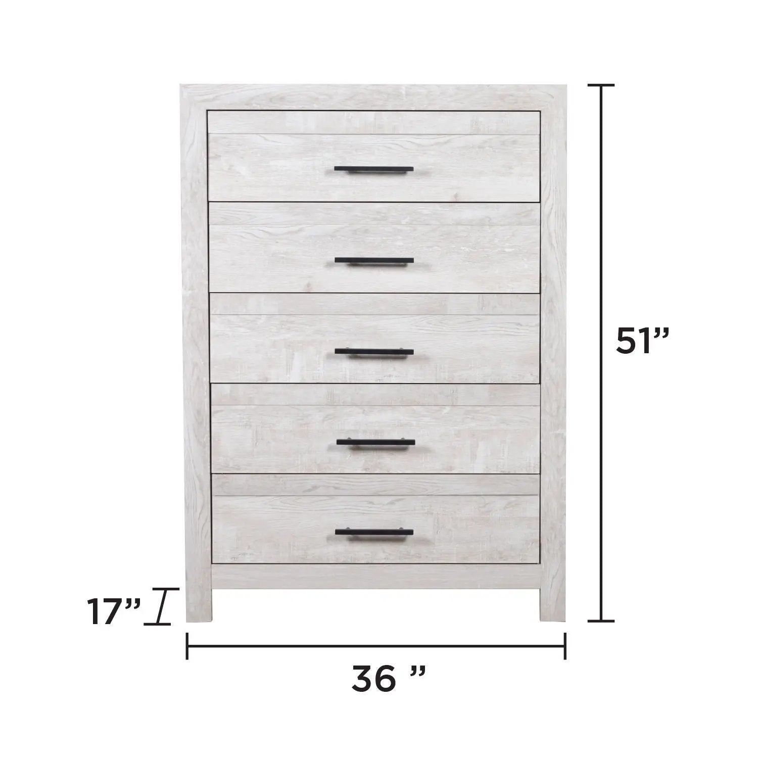 Modern Style 5 Drawer Chest In Natural Rustic Wood With Clean Lines And Spacious Storage by HouseOfZazla