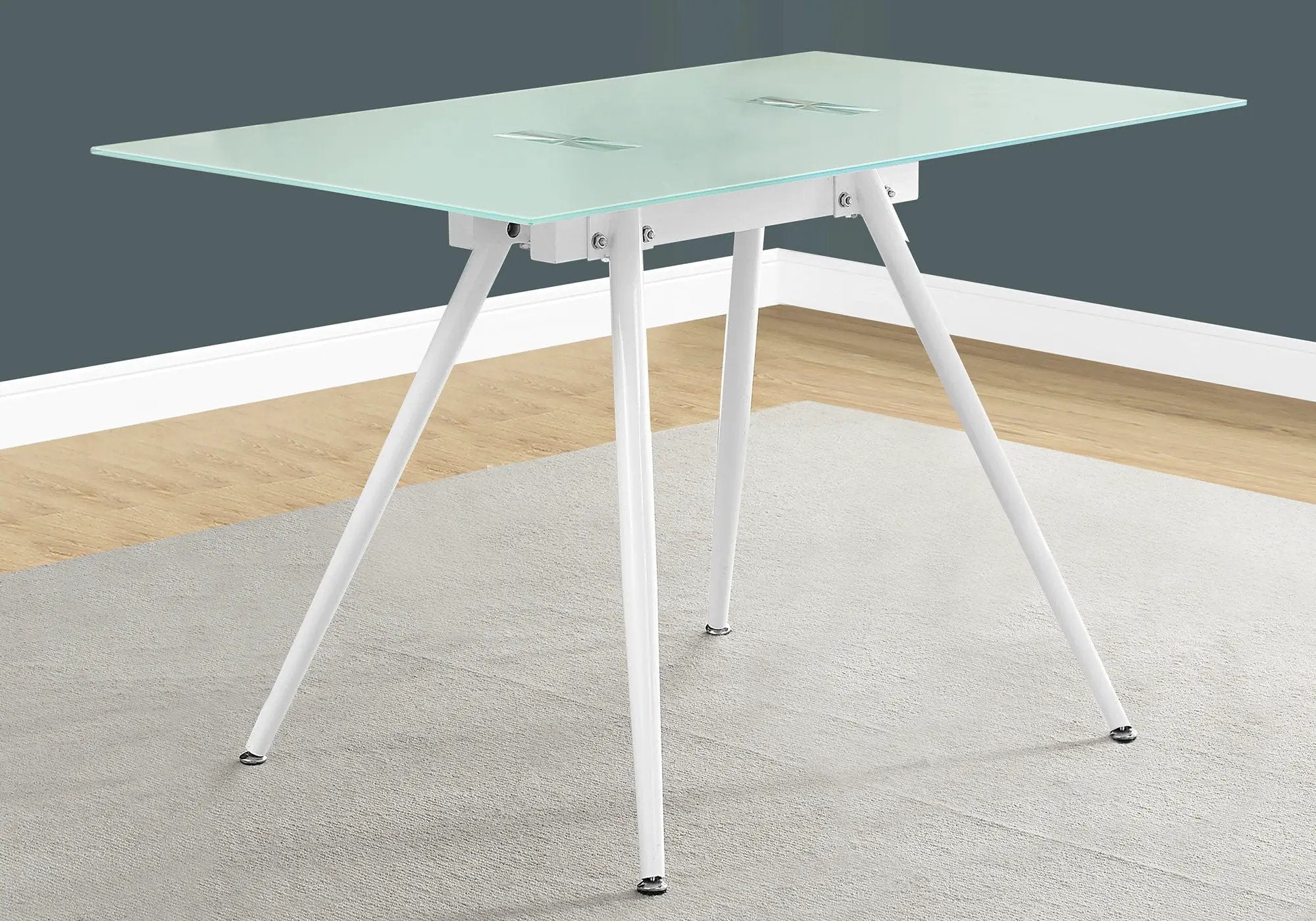 Computer Desk For Home Office, Laptop, Tempered Glass, Contemporary & Modern - White by Unique Piece Furniture