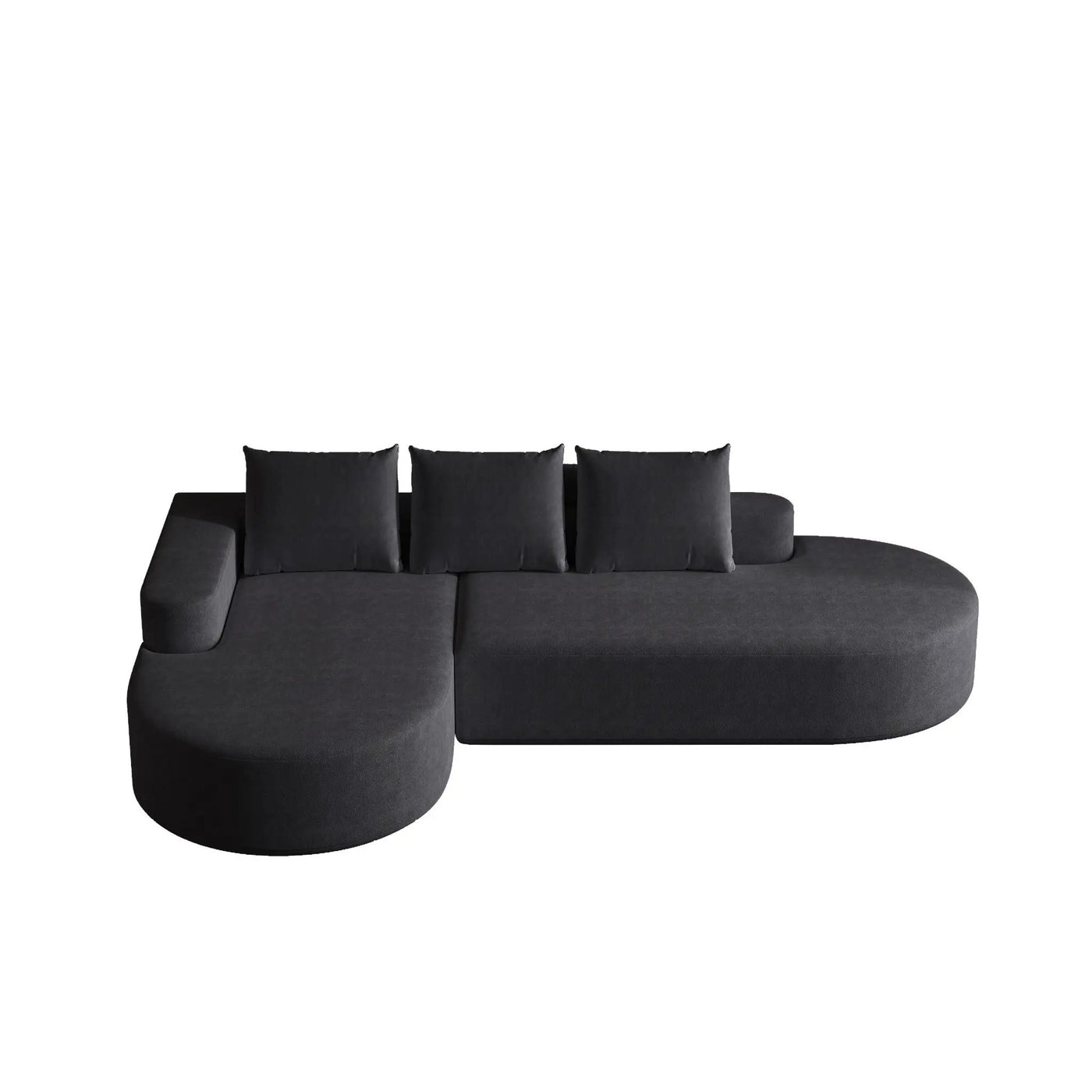 Modern Curved Sofa, L-Shaped Modular Sectional Set With 3 Pillows by HouseOfZazla