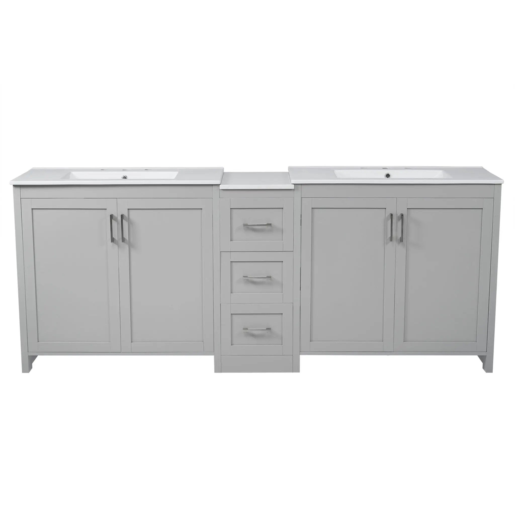 Double Sink Bathroom Vanity With Quartz Countertop by HouseOfZazla