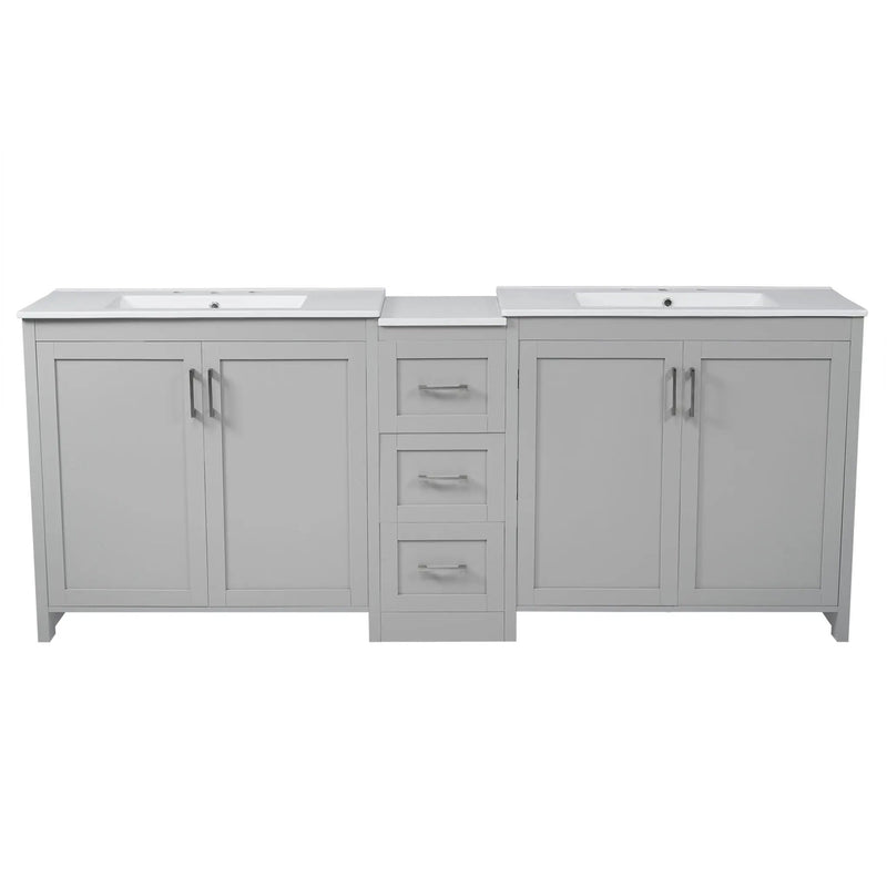 Double Sink Bathroom Vanity With Quartz Countertop by HouseOfZazla