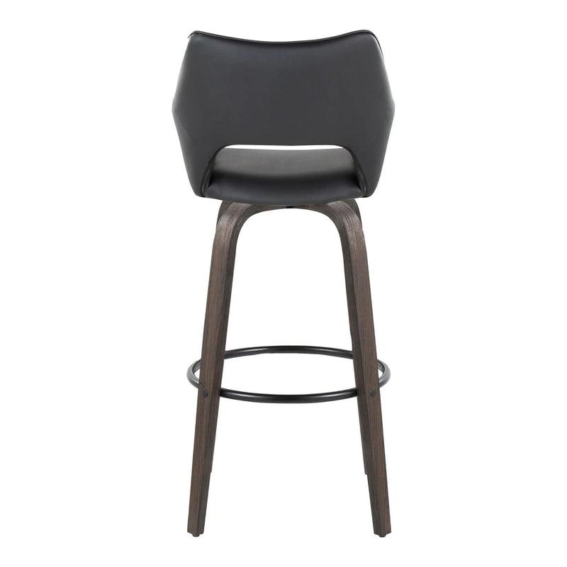 Mustang - Contemporary Fixed Height Barstool With Swivel With Round Footrest (Set of 2) by Unique Piece Furniture