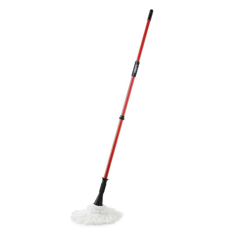 Ultra Fine Fiber Twist Mop With 57.5 Inch Long Handle For Dry And Wet Floor Cleaning - Red by HouseOfZazla