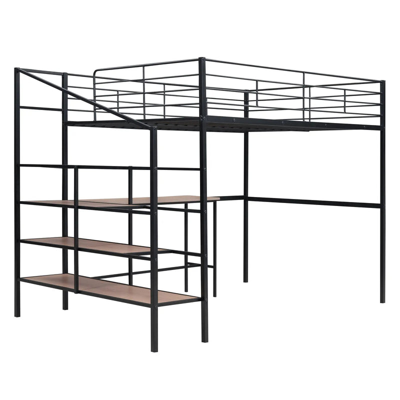 Loft Bed With Desk And Lateral Storage Ladder by Unique Piece Furniture