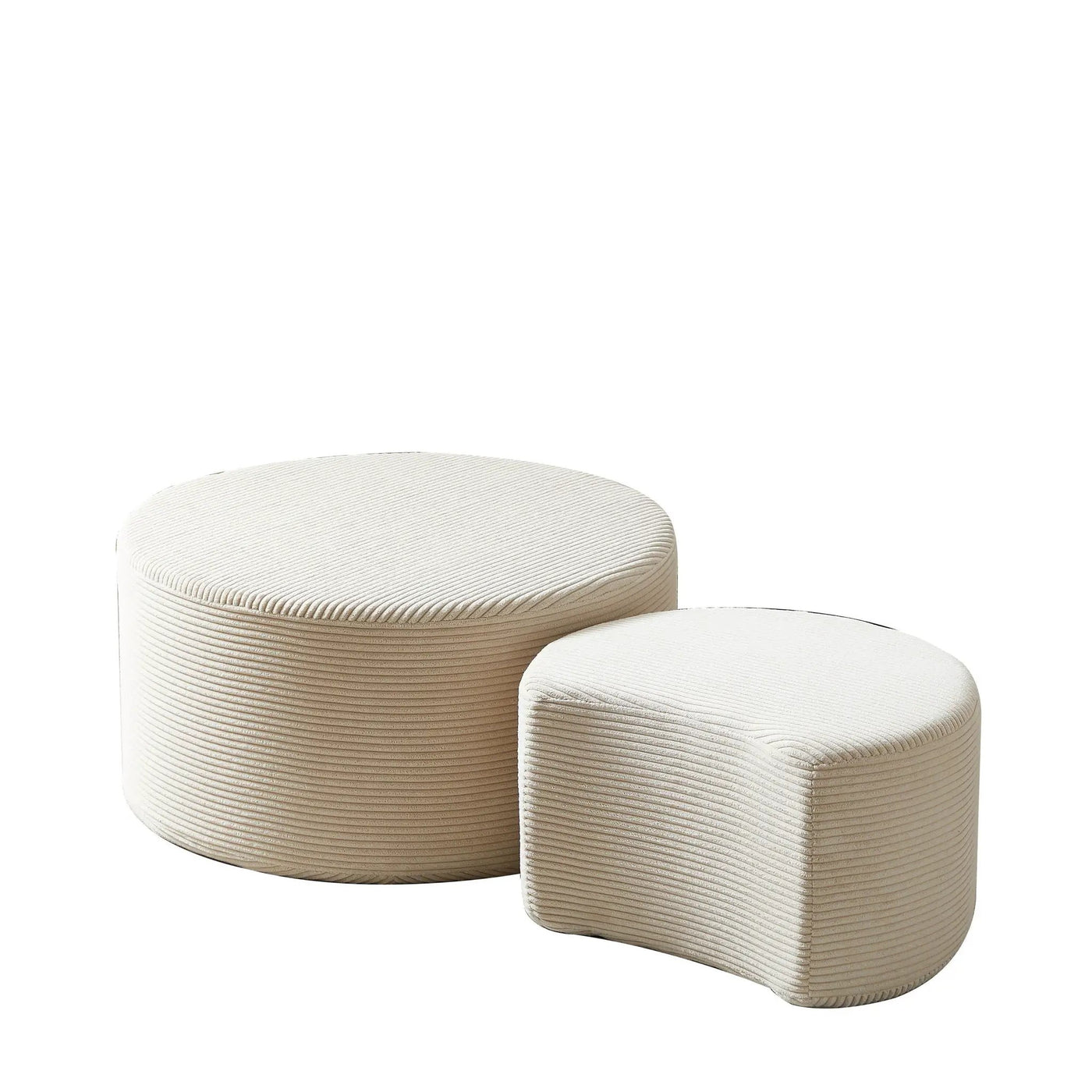 Modern Upholstered Round Coffee Table For Living Room (Set of 2) by HouseOfZazla