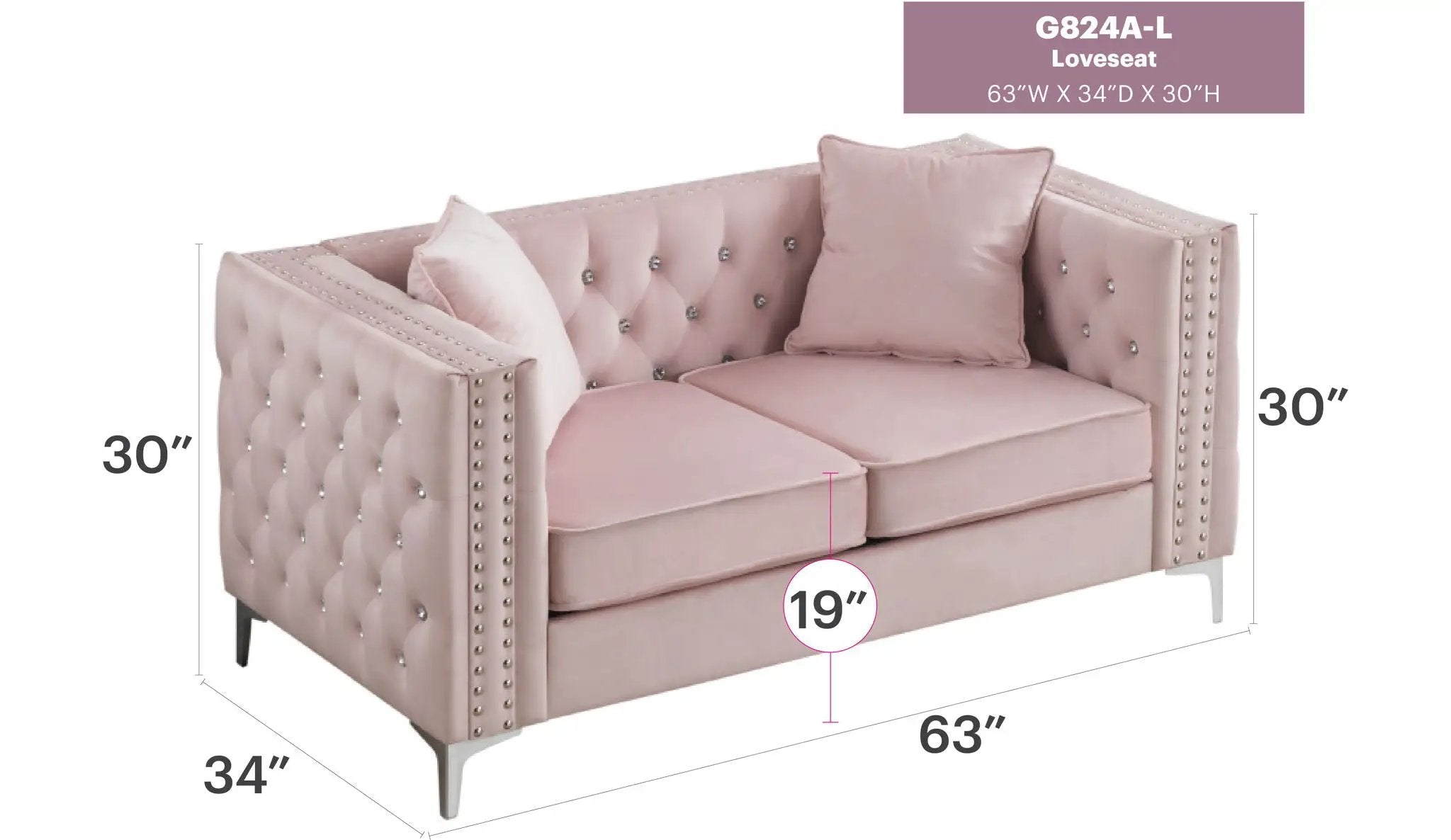 Elegant Track Arm Loveseat by Unique Piece Furniture