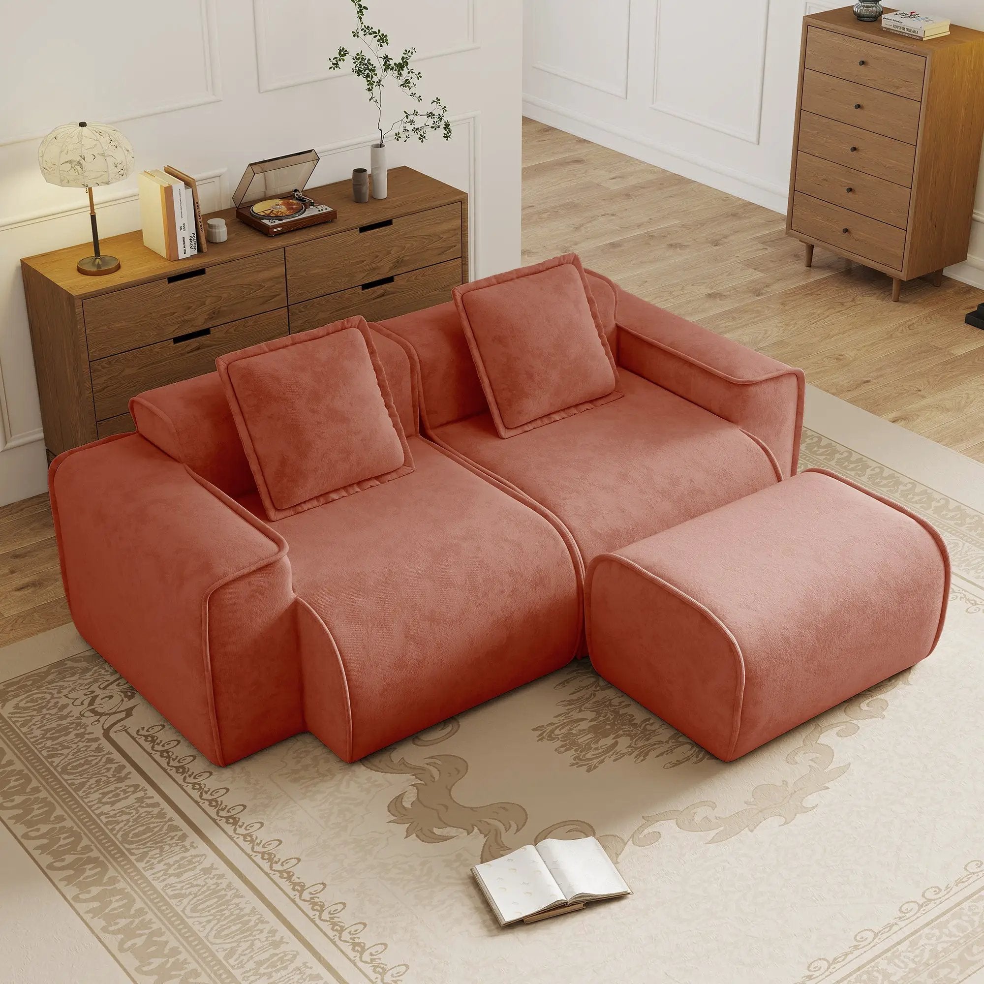 Streamlined Design Modular 2 Seat L Shape Sectional Sofa by HouseOfZazla