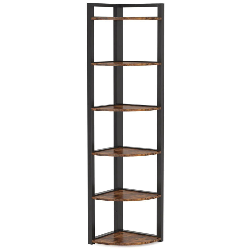 Tall 6 Tier Corner Bookshelf For Living Room by HouseOfZazla