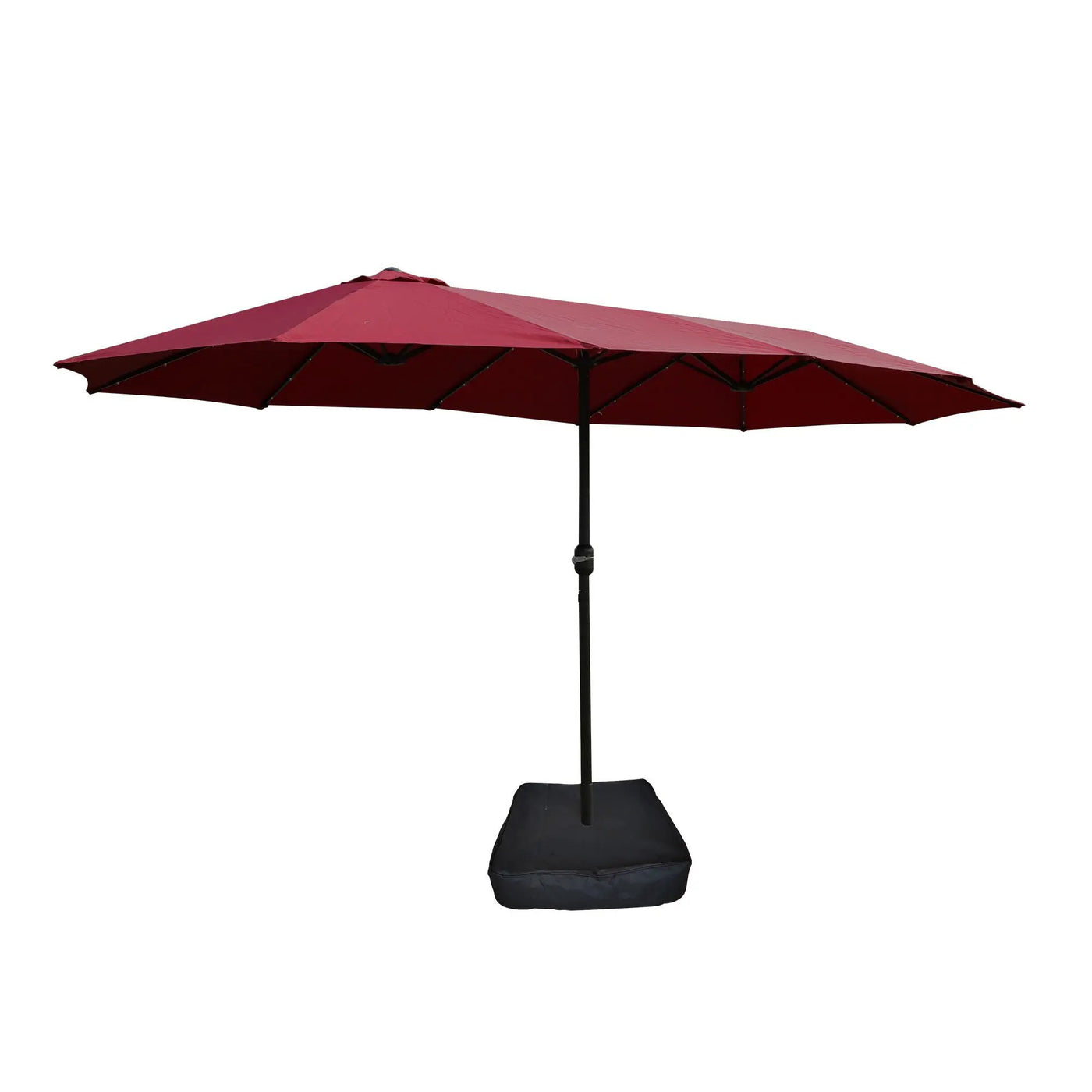 Double-Sided Outdoor Market Umbrella With Lights And Base by HouseOfZazla