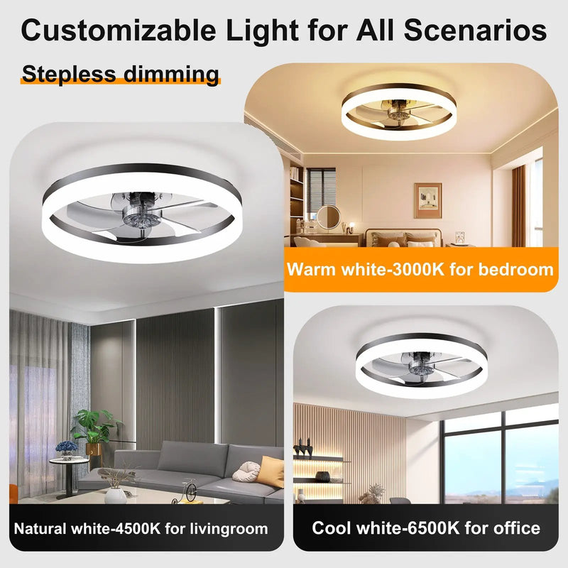 19.7" LED Ceiling Fan Light with Remote & App Control by HouseOfZazla