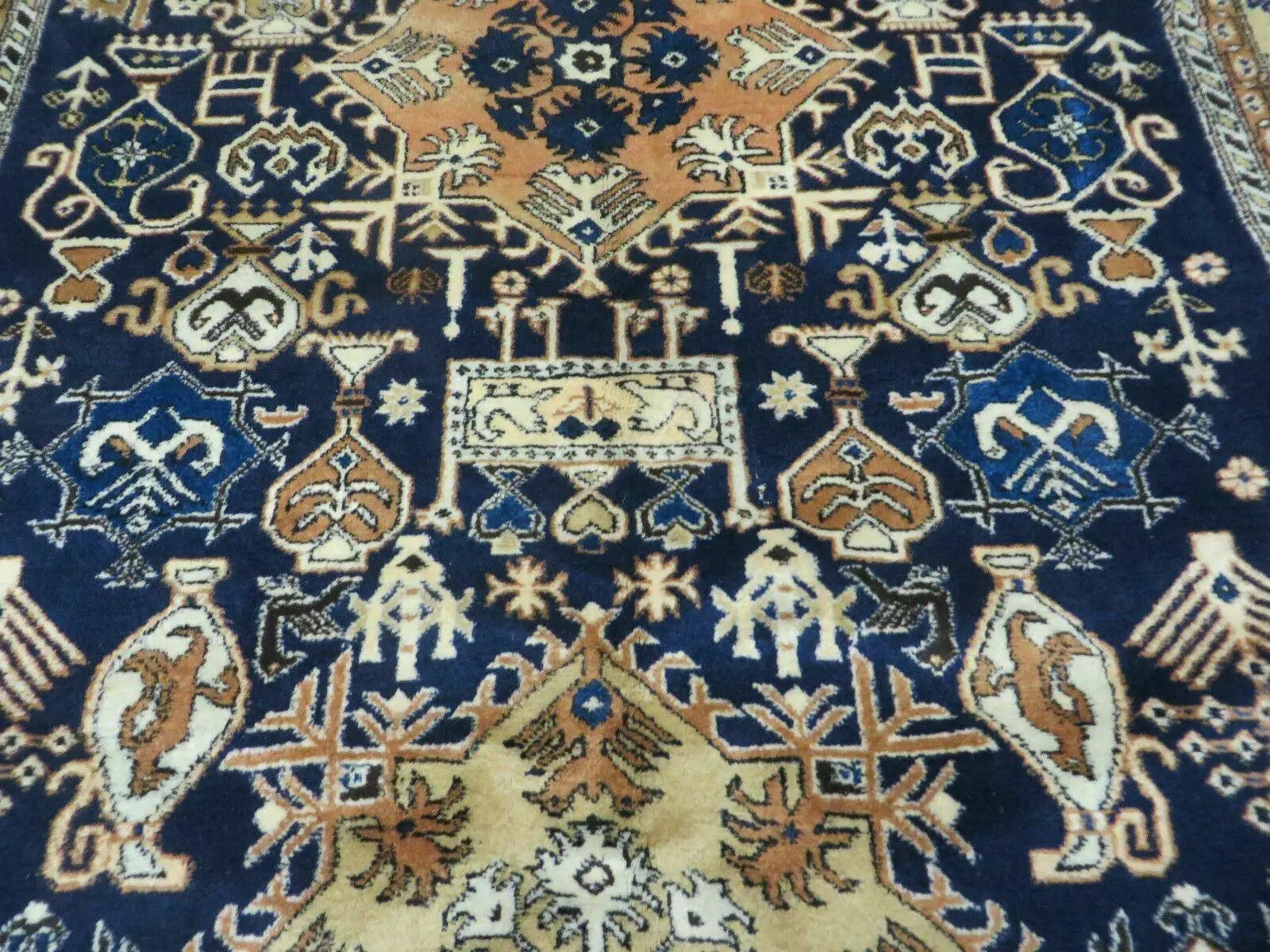 Persian Qum Rug 5.6 x 8.8, Navy Blue by Jewel Rugs