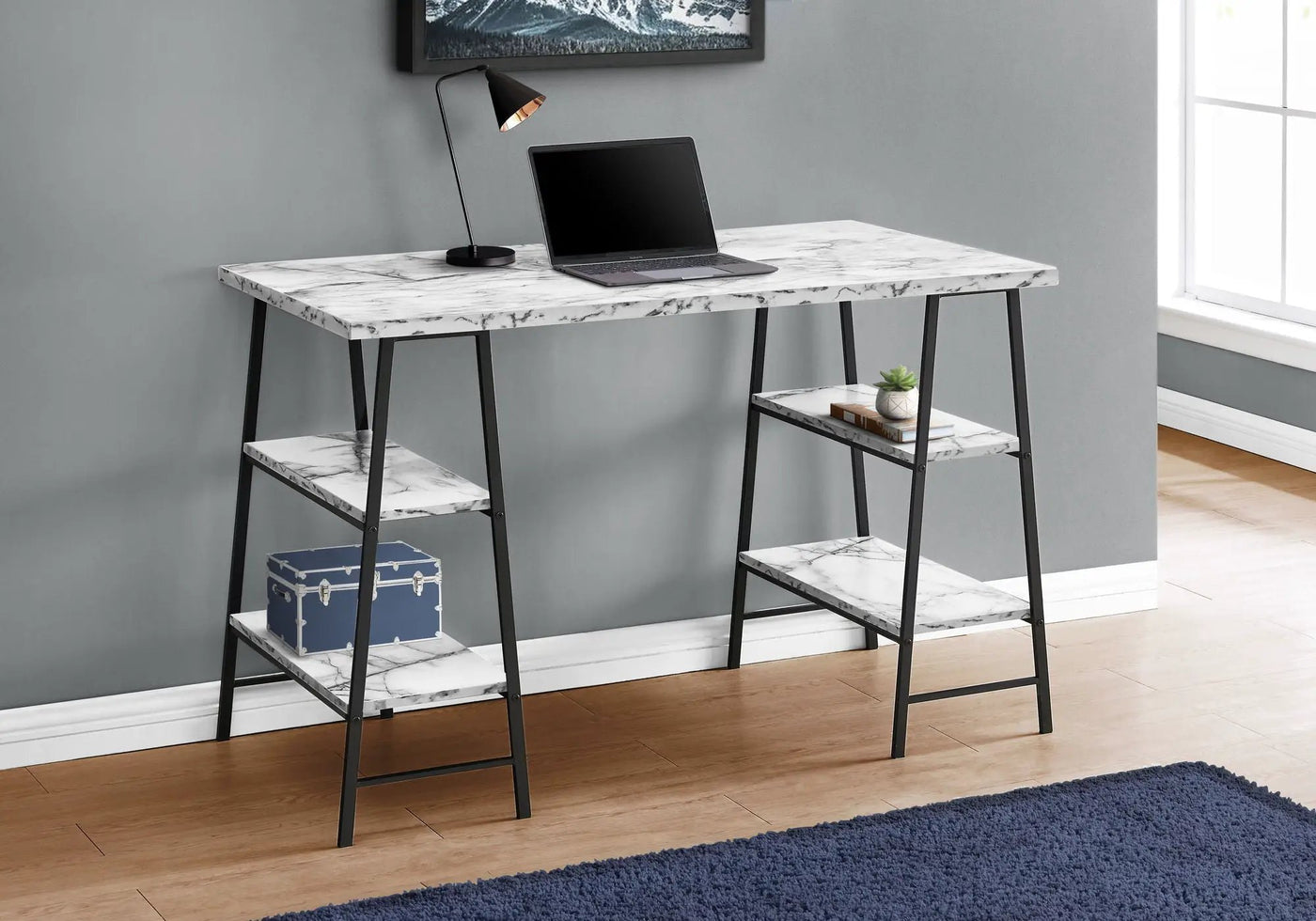 Computer Desk For Home Office, Laptop, Storage Shelves, Contemporary & Modern by Unique Piece Furniture