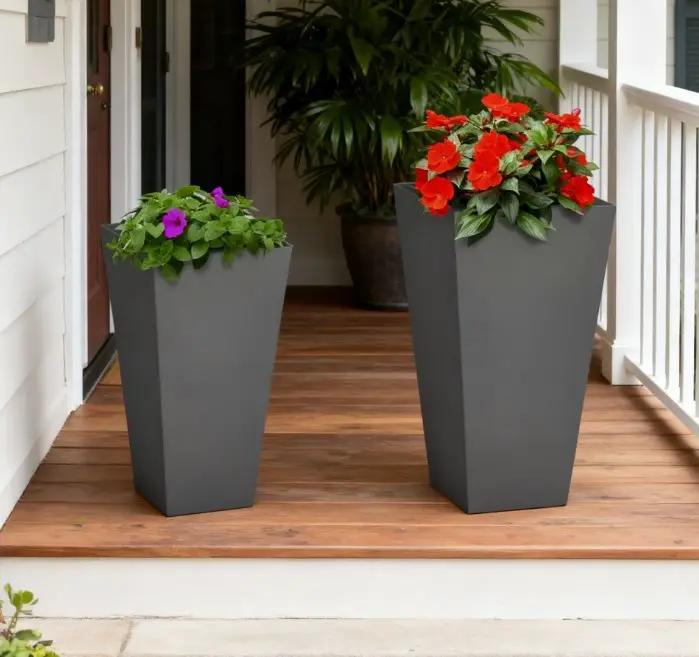 Durable & Stackable Plant Pot, 2-Pack Outdoor Planter Set by HouseOfZazla