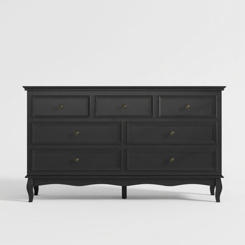 7 Drawer Dresser, Storage Chest - Black by HouseOfZazla