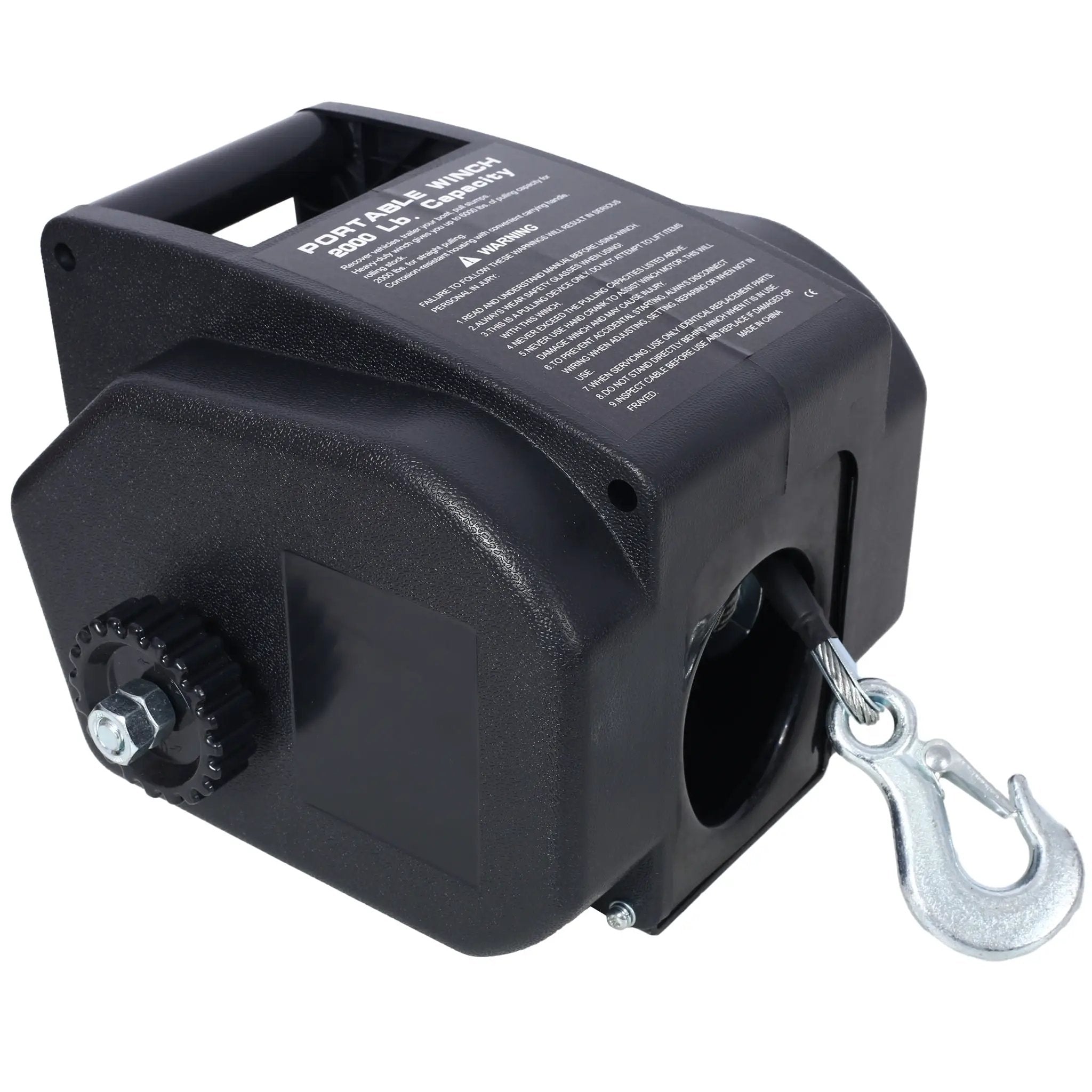 Reversible Electric Trailer Winch For Boats Up To 5000 Lbs With Galvanized Wire Rope And Casing - Black by HouseOfZazla