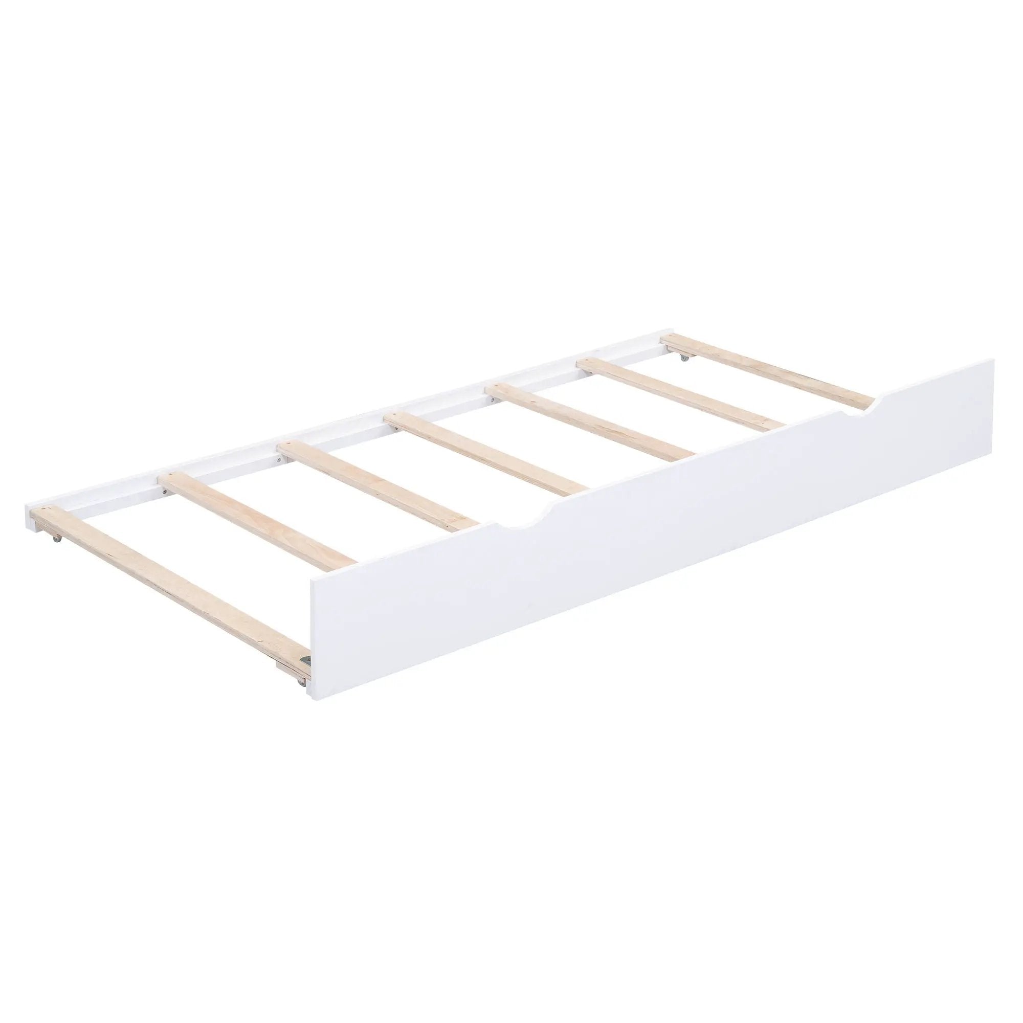 Twin Size Daybed With Storage Shelvesboard, Cork Board, USB Ports And Trundle - White by HouseOfZazla