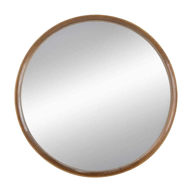 Round Wood Mirror, Wall Mounted Mirror Home Decor For Bathroom Living Room by HouseOfZazla
