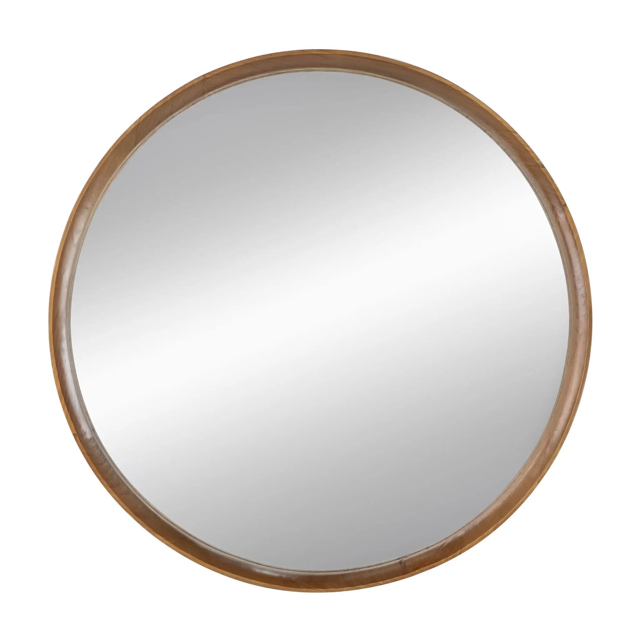 Round Wood Mirror, Wall Mounted Mirror Home Decor For Bathroom Living Room by Unique Piece Furniture