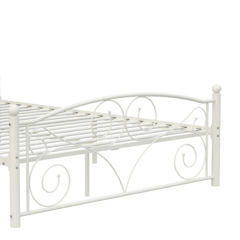 Unique Flower Sturdy System Metal Bed Frame With Headboard And Footboard by Unique Piece Furniture