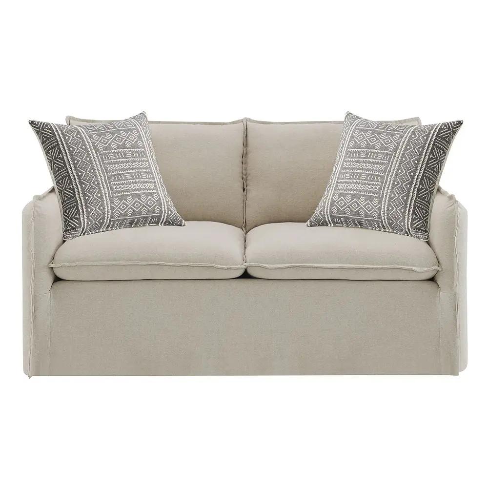 Upendo - Loveseat With 2 Pillows - Beige Linen by Unique Piece Furniture