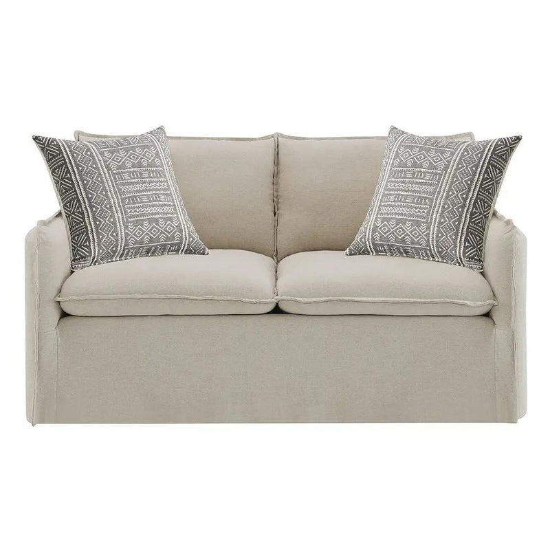 Upendo - Loveseat With 2 Pillows - Beige Linen by Unique Piece Furniture