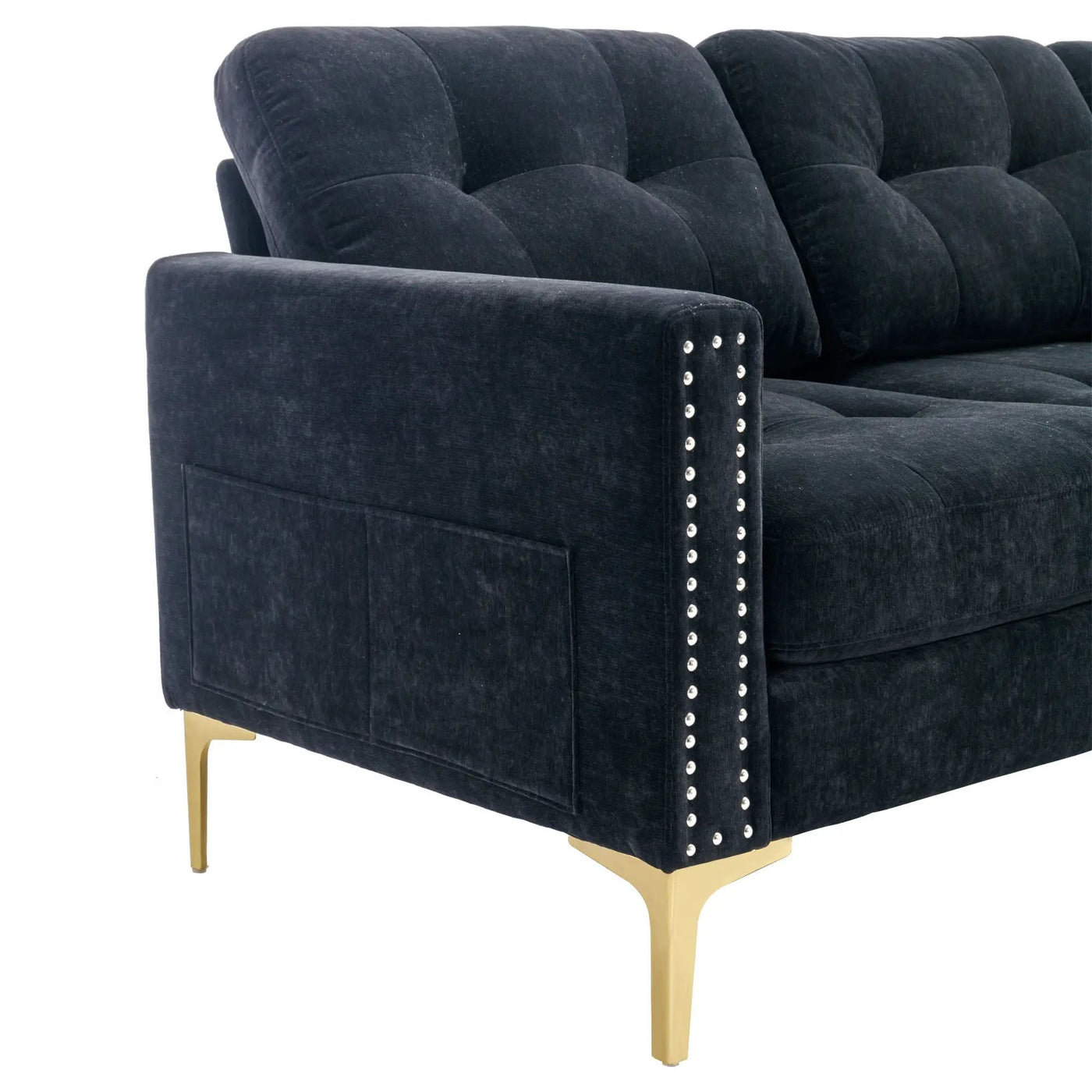 Modern L - Shape Convertible Sectional Sofa With Movable Ottoman by HouseOfZazla