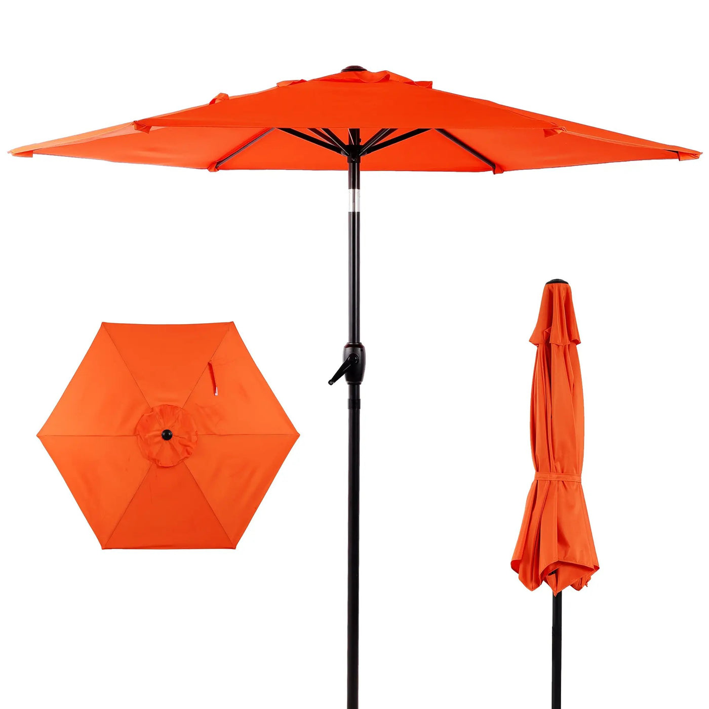 7.5 Ft Patio Umbrella with Push Button Tilt and Crank Mechanism by HouseOfZazla