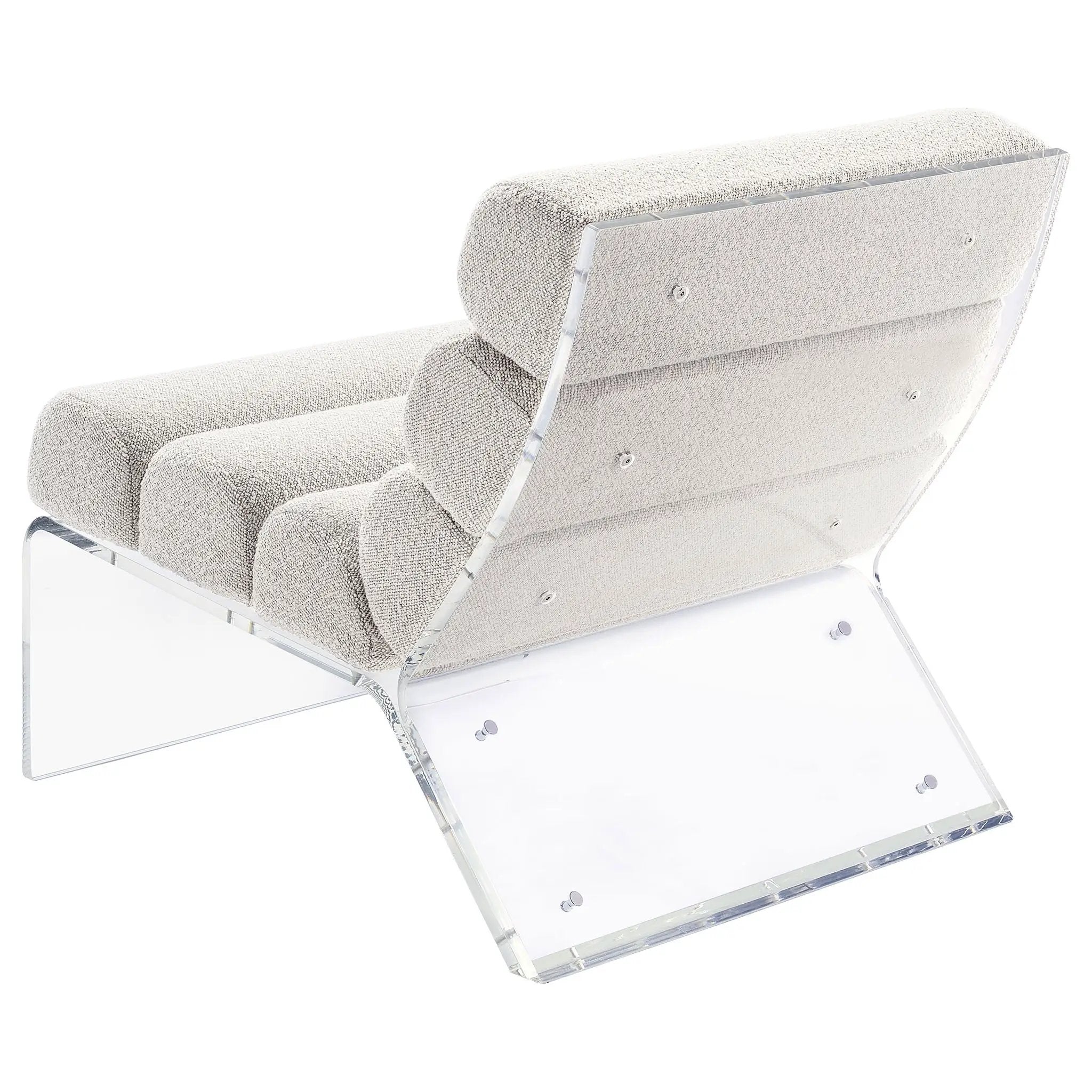 Serreta Boucle Upholstered Armless Acrylic Chair Ivory by Unique Piece Furniture