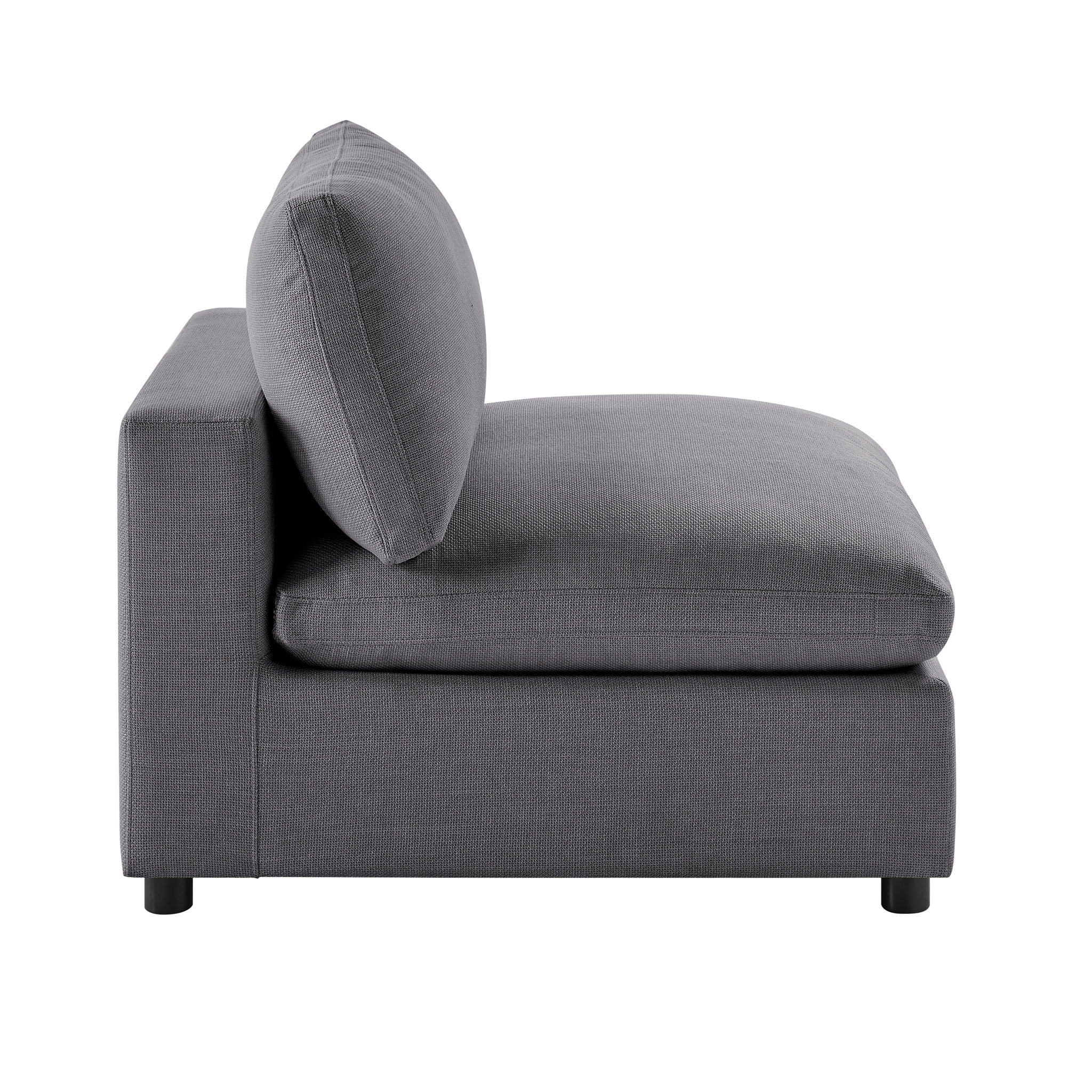 Cassandra - Armless Slipper Chair - Charcoal Gray by HouseOfZazla