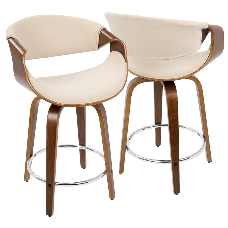 Curvini Mid - Century Modern Fixed Height Counter Stool With Swivel (Set of 2) by HouseOfZazla