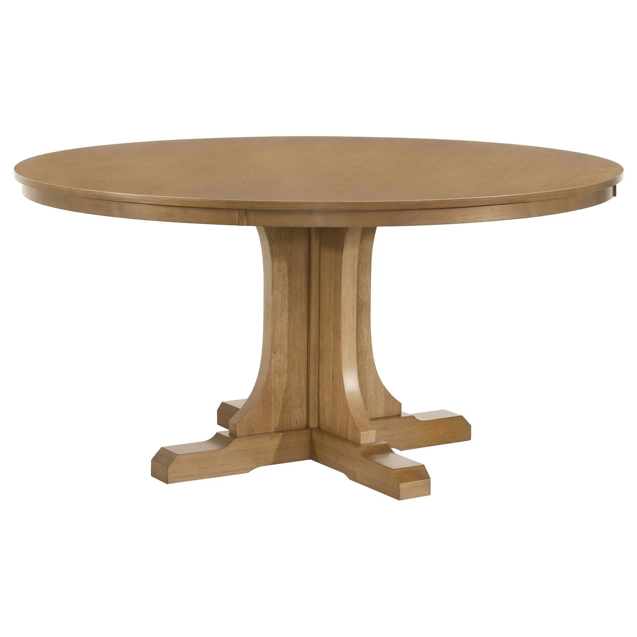 Hartville 60-inch Round Dining Table Natural Light Brown by Unique Piece Furniture