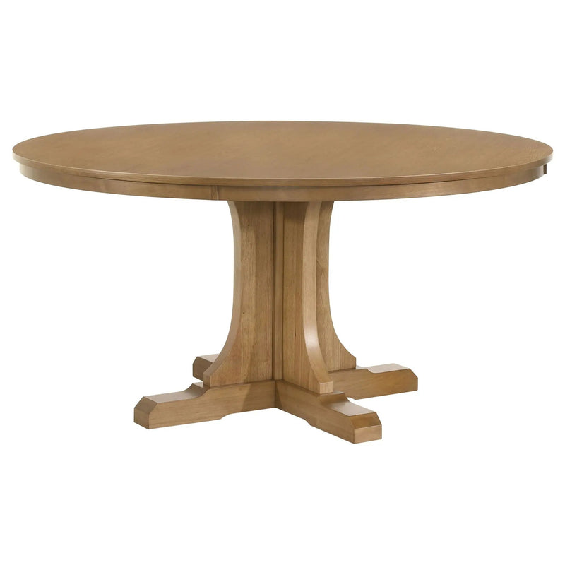 Hartville 60-inch Round Dining Table Natural Light Brown by Unique Piece Furniture