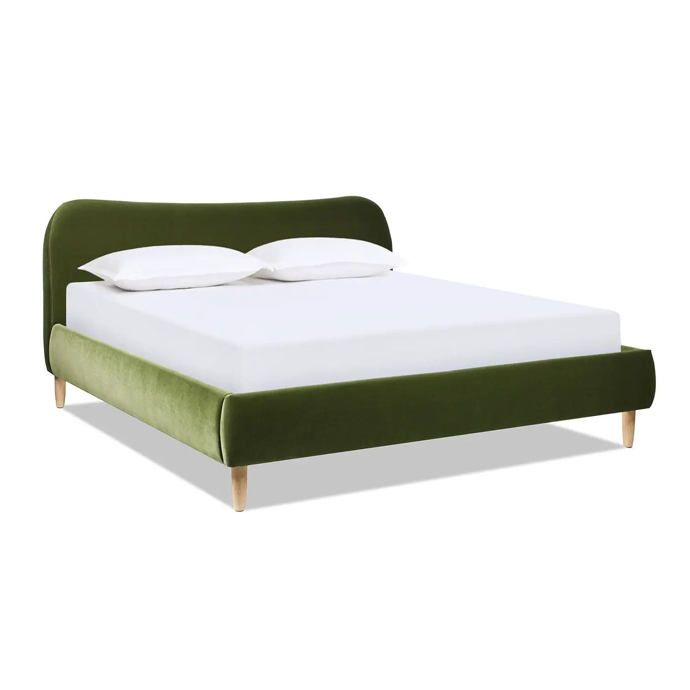 Roman - Curved Headboard Upholstered Platform Bed by HouseOfZazla