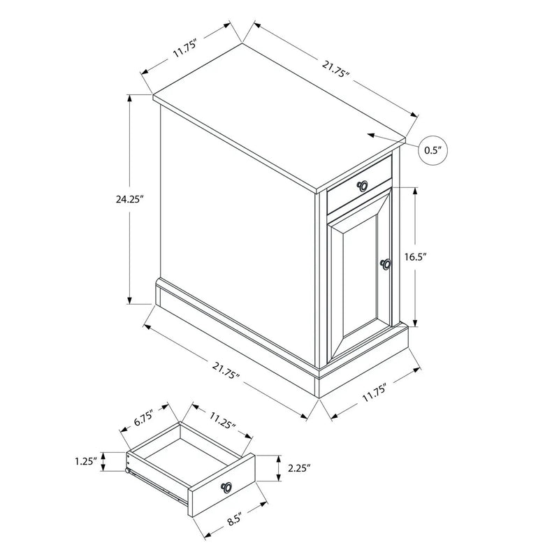 Accent End Table, Storage Drawer, Versatile Design - Espresso by Unique Piece Furniture