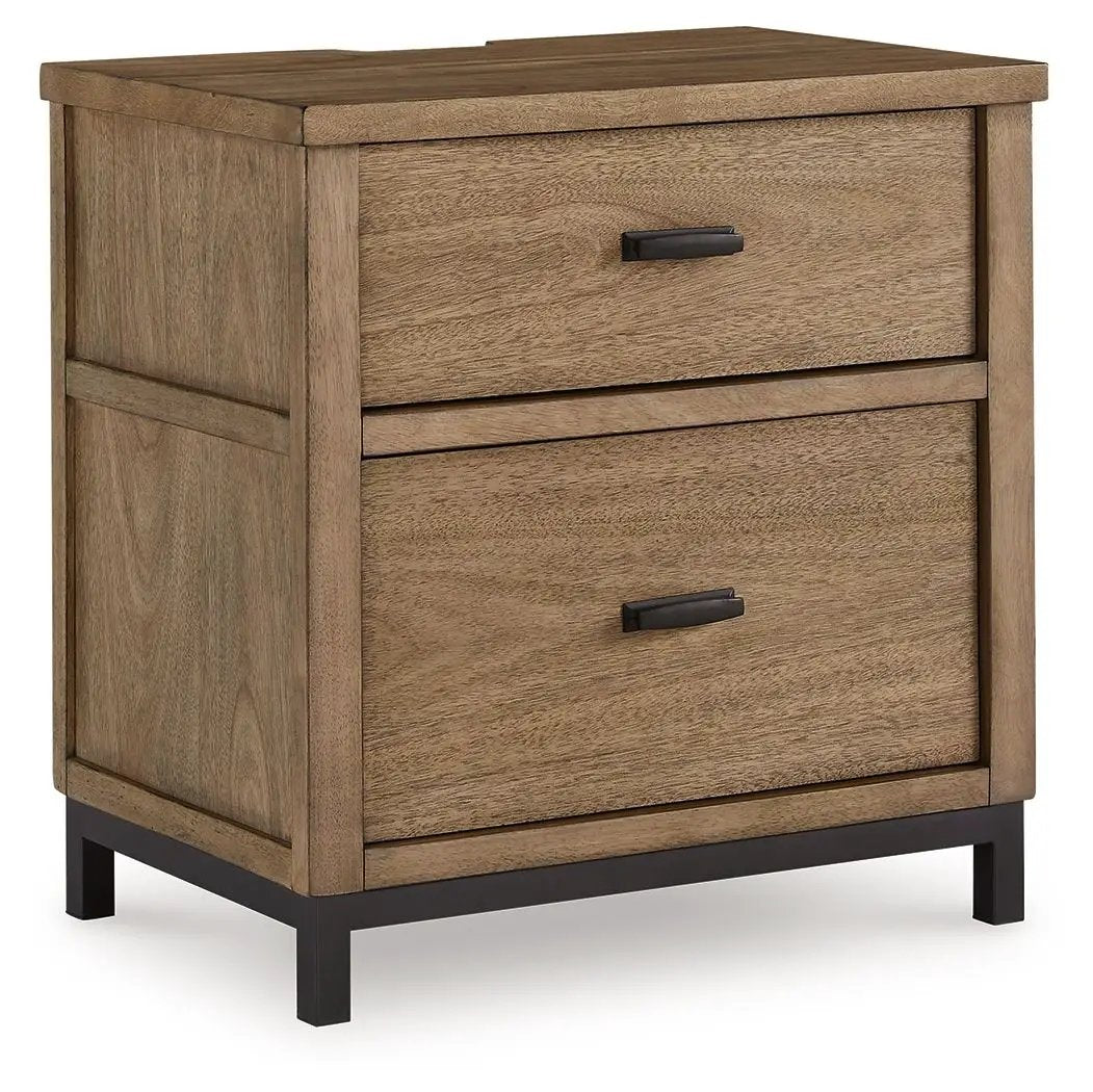Tomtyn - Two Drawer Night Stand - Light Brown by Unique Piece Furniture
