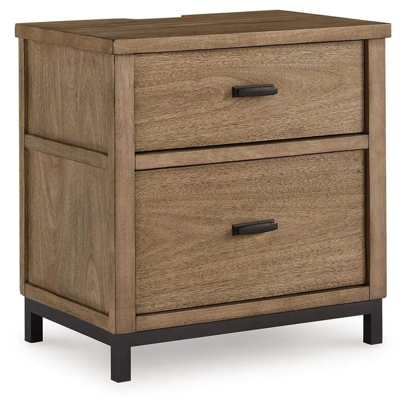Tomtyn - Two Drawer Night Stand - Light Brown by Unique Piece Furniture