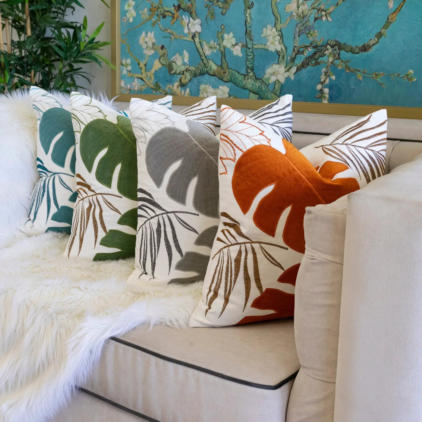 Autumn Vibes Leaf Accent Pillow Set of 2 by HouseOfZazla