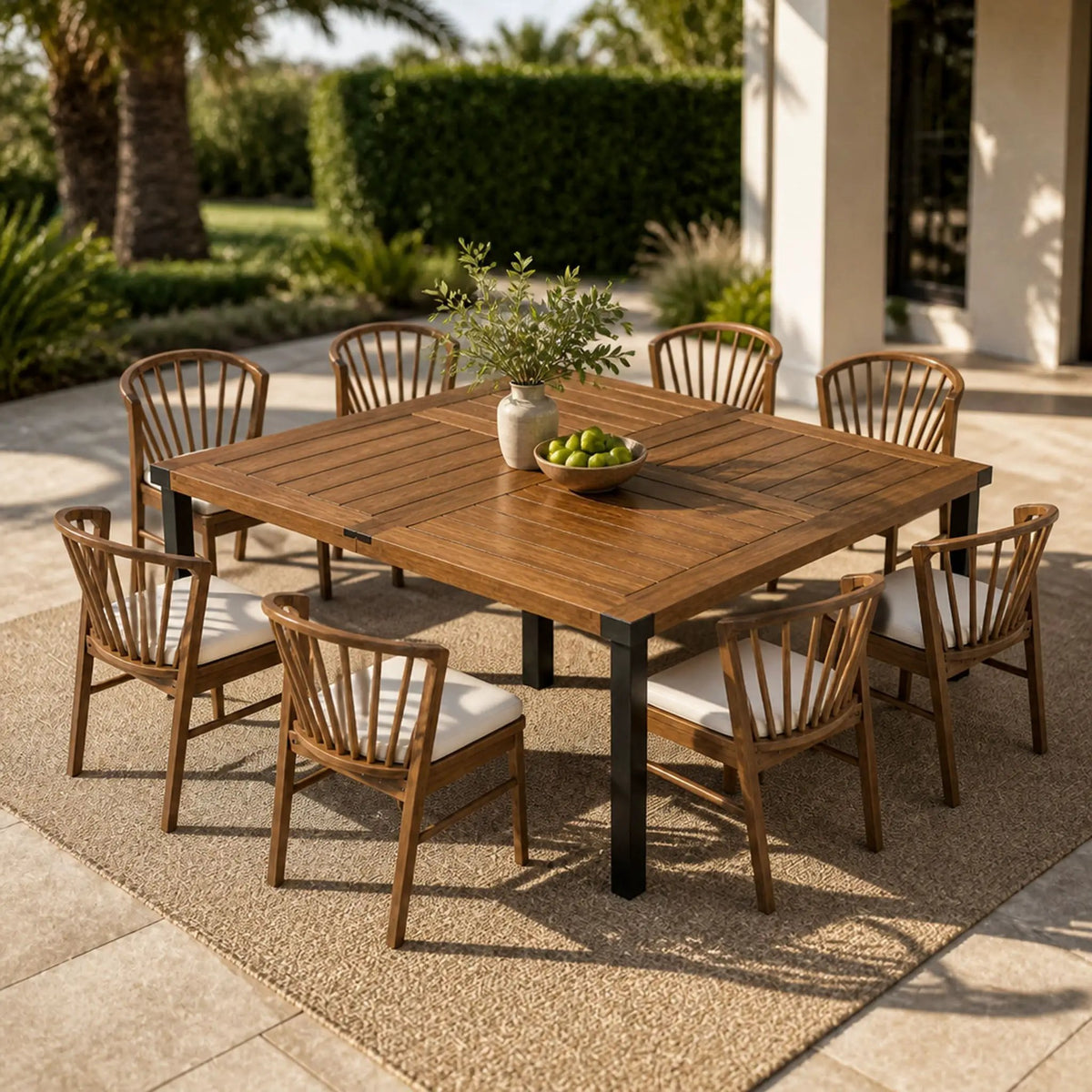 9-Piece Acacia Wood Outdoor Dining Set by HouseOfZazla