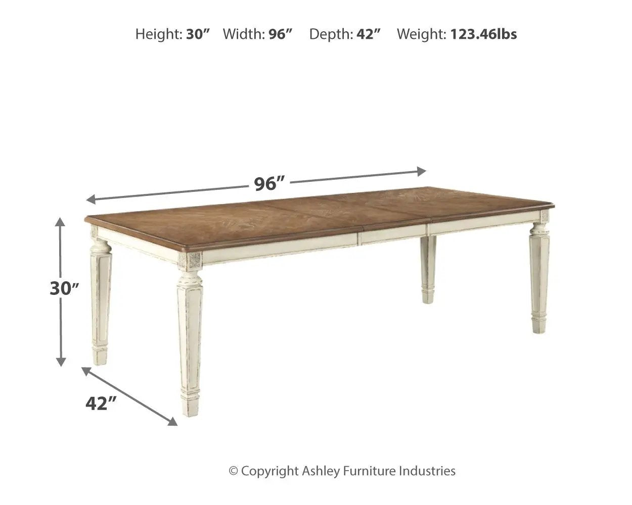 Realyn - Rectangular Dining Room Extension Table - Chipped White by Unique Piece Furniture
