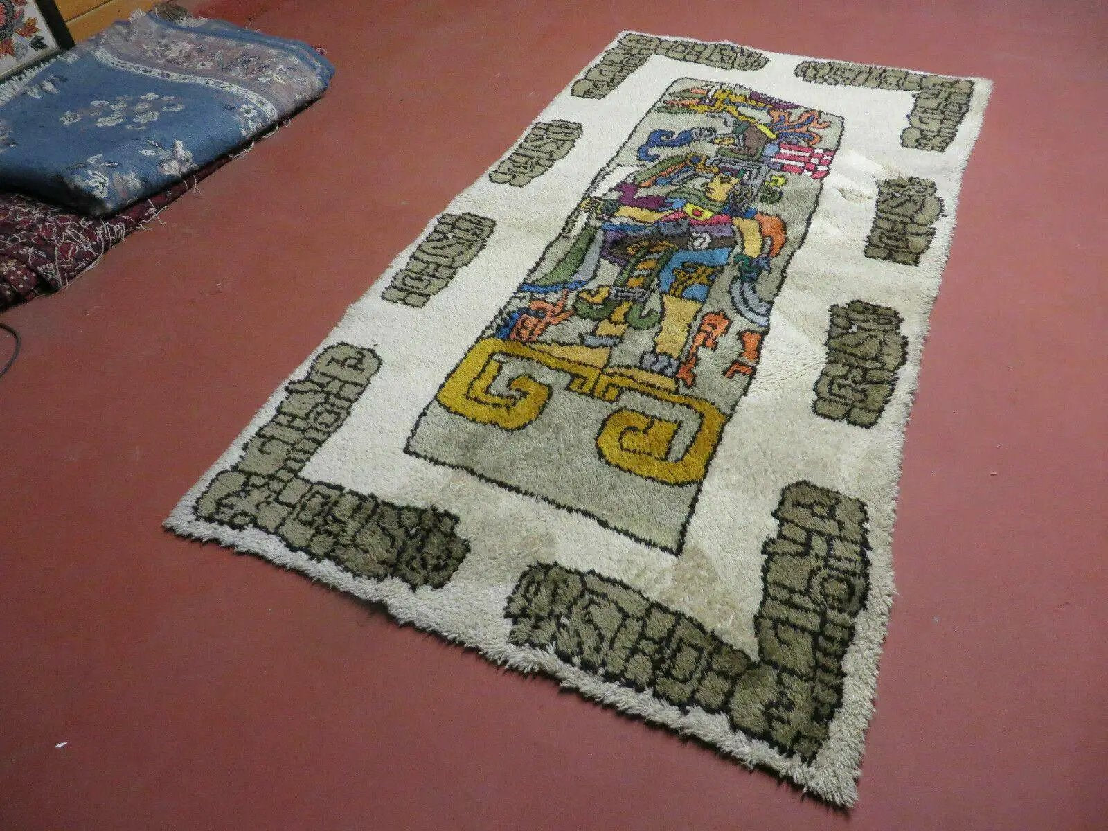 4' X 7' Vintage Handmade Knotted Tribal Nomadic Shag Wool Rug Carpet Prince by Jewel Rugs