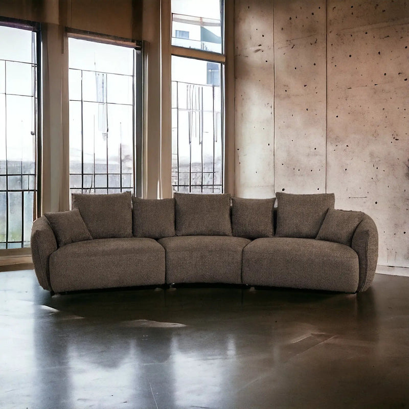 Bash - Anthology Boucle Sofa With Pillows - Brown by HouseOfZazla
