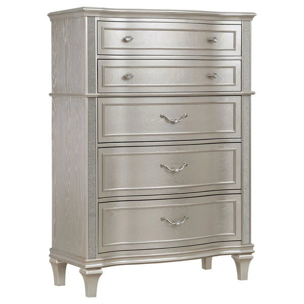 Katerina - 5 Drawer Chest With Hidden Drawer - Oak