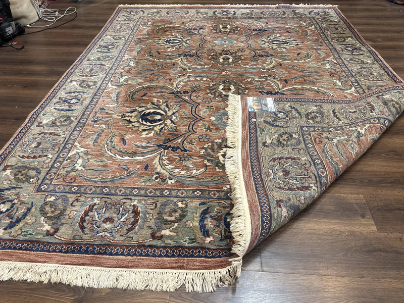 Indo Persian Mahal Rug 8x10, Traditional Wool Oriental Carpet, Pink by Jewel Rugs