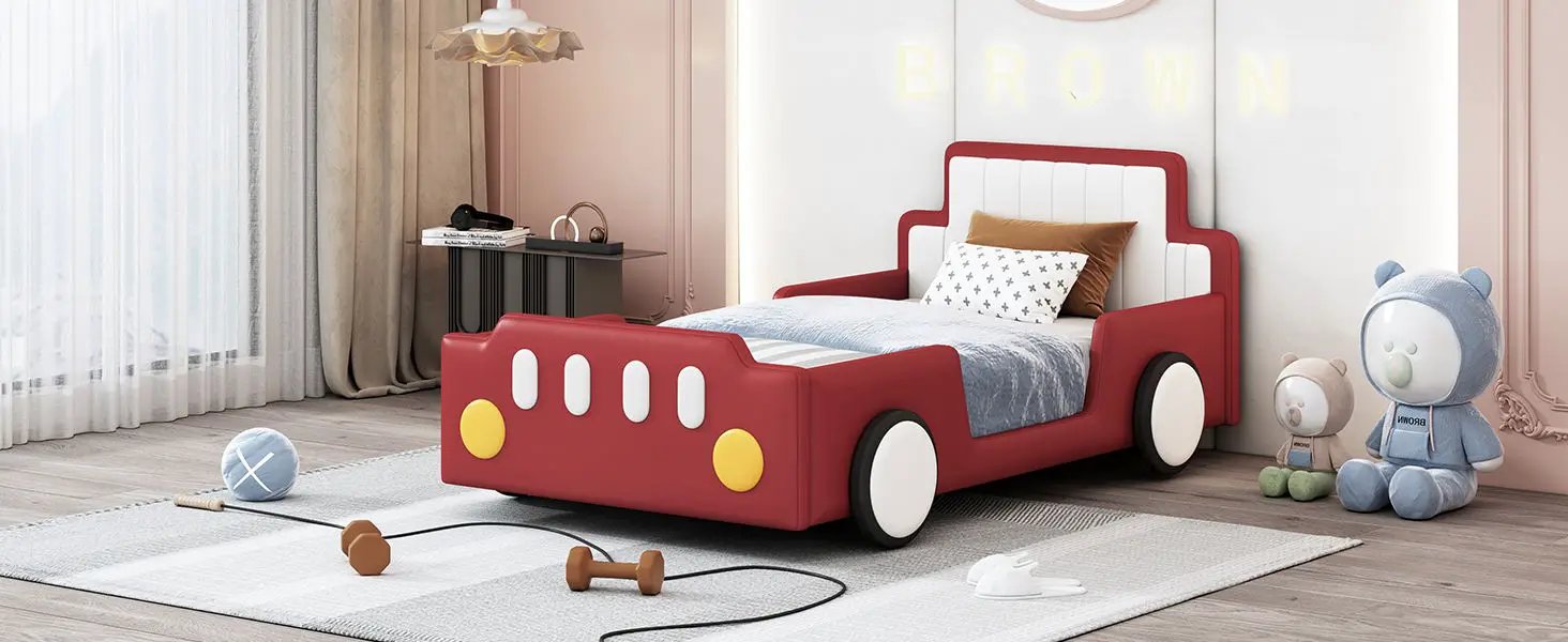 Race Car Shaped Platform Bed With Wheels by HouseOfZazla